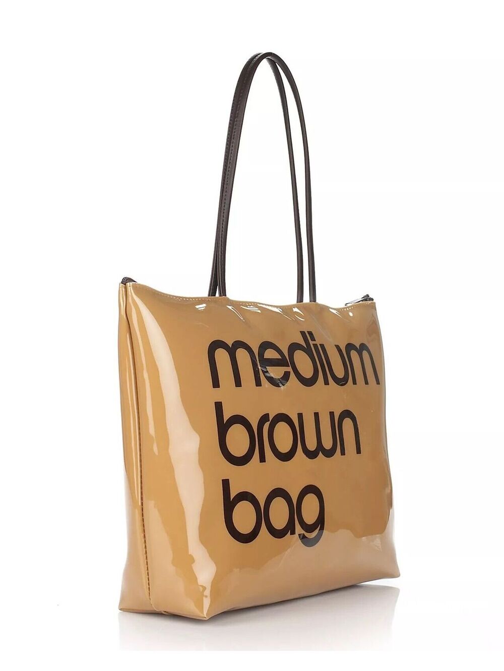 Bloomingdale's Zip Top Medium Brown Bag Zipper Tab missing (Retail $48)